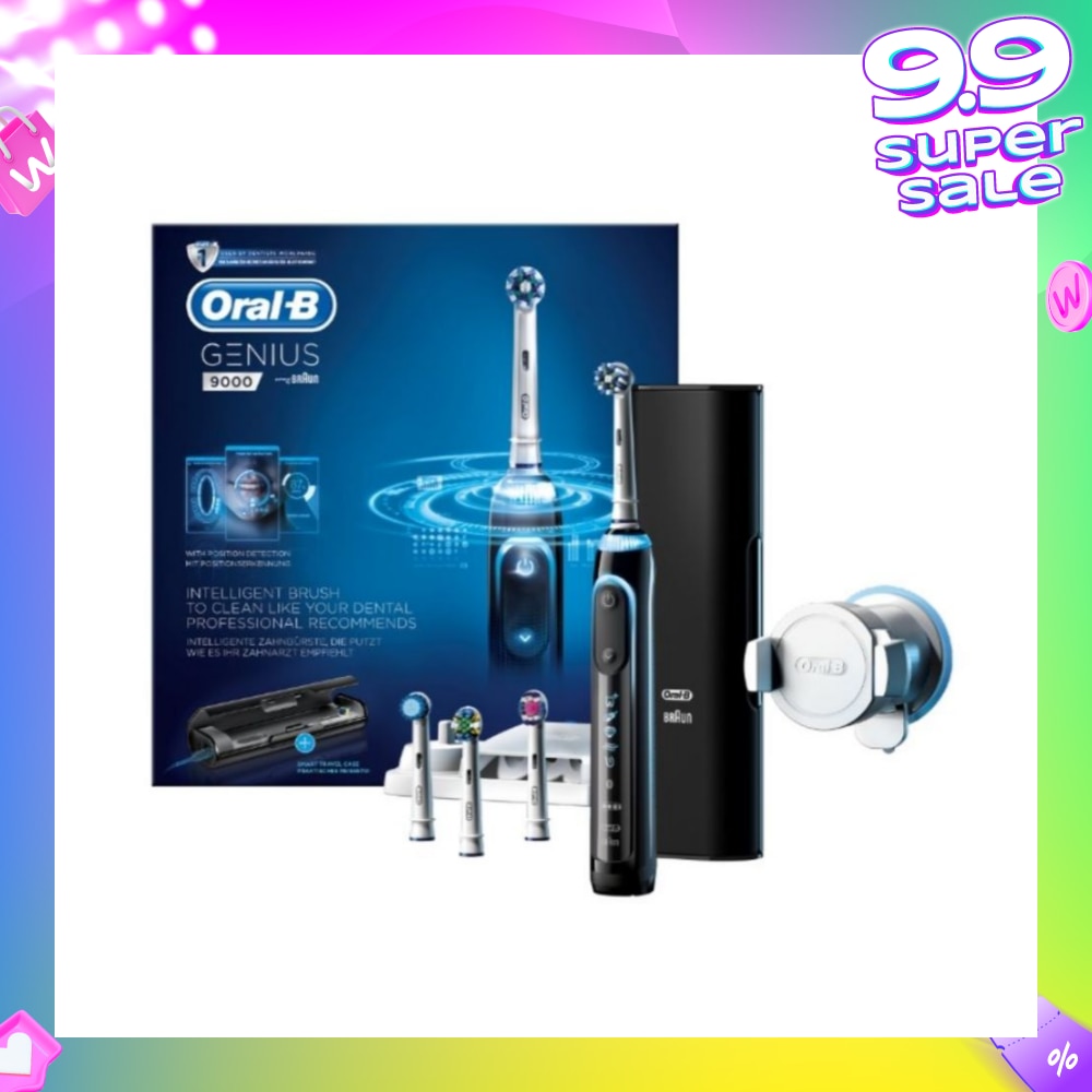 Genius 9000 Black Electric Toothbrush Powered by Braun 1s