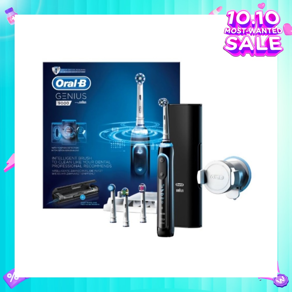 Genius 9000 Black Electric Toothbrush Powered by Braun 1s