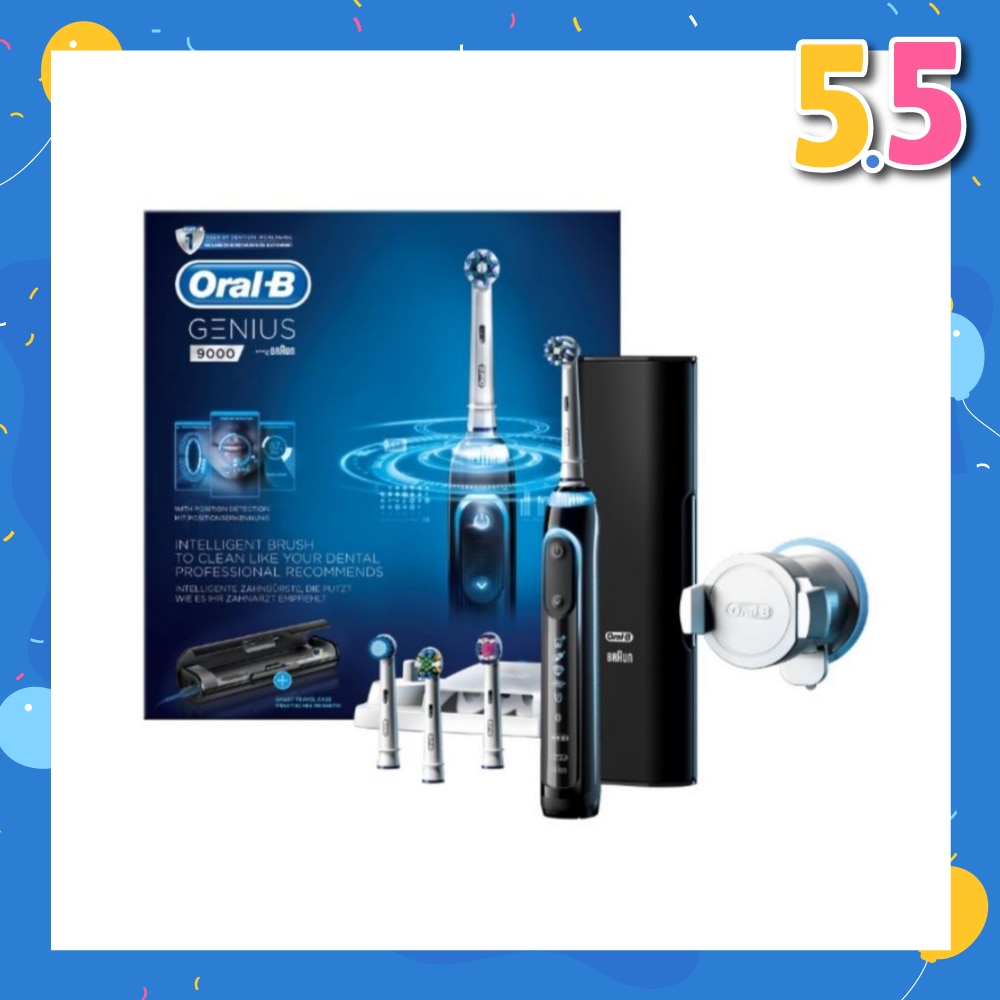 Genius 9000 Black Electric Toothbrush Powered by Braun 1s