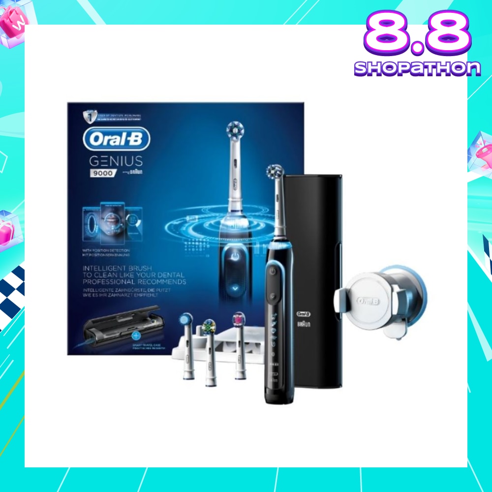 Genius 9000 Black Electric Toothbrush Powered by Braun 1s
