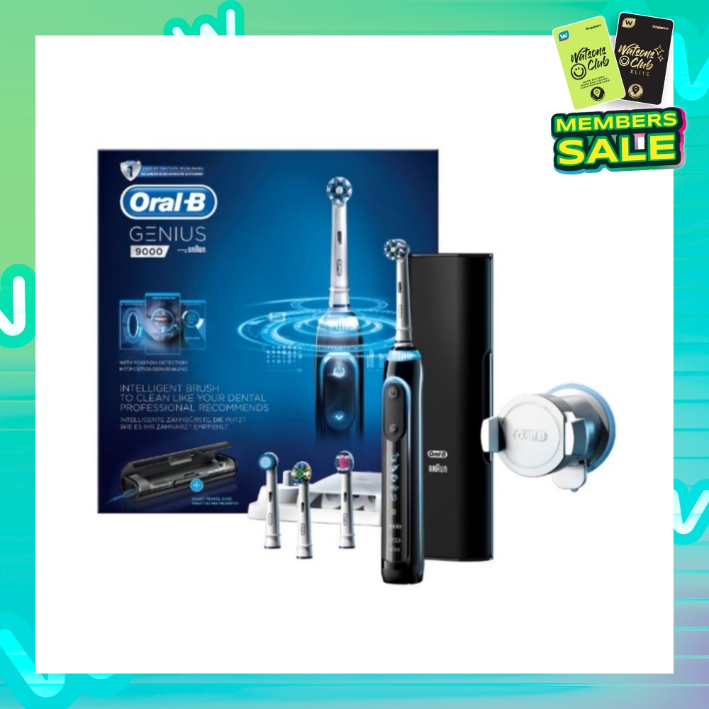 Genius 9000 Black Electric Toothbrush Powered by Braun 1s