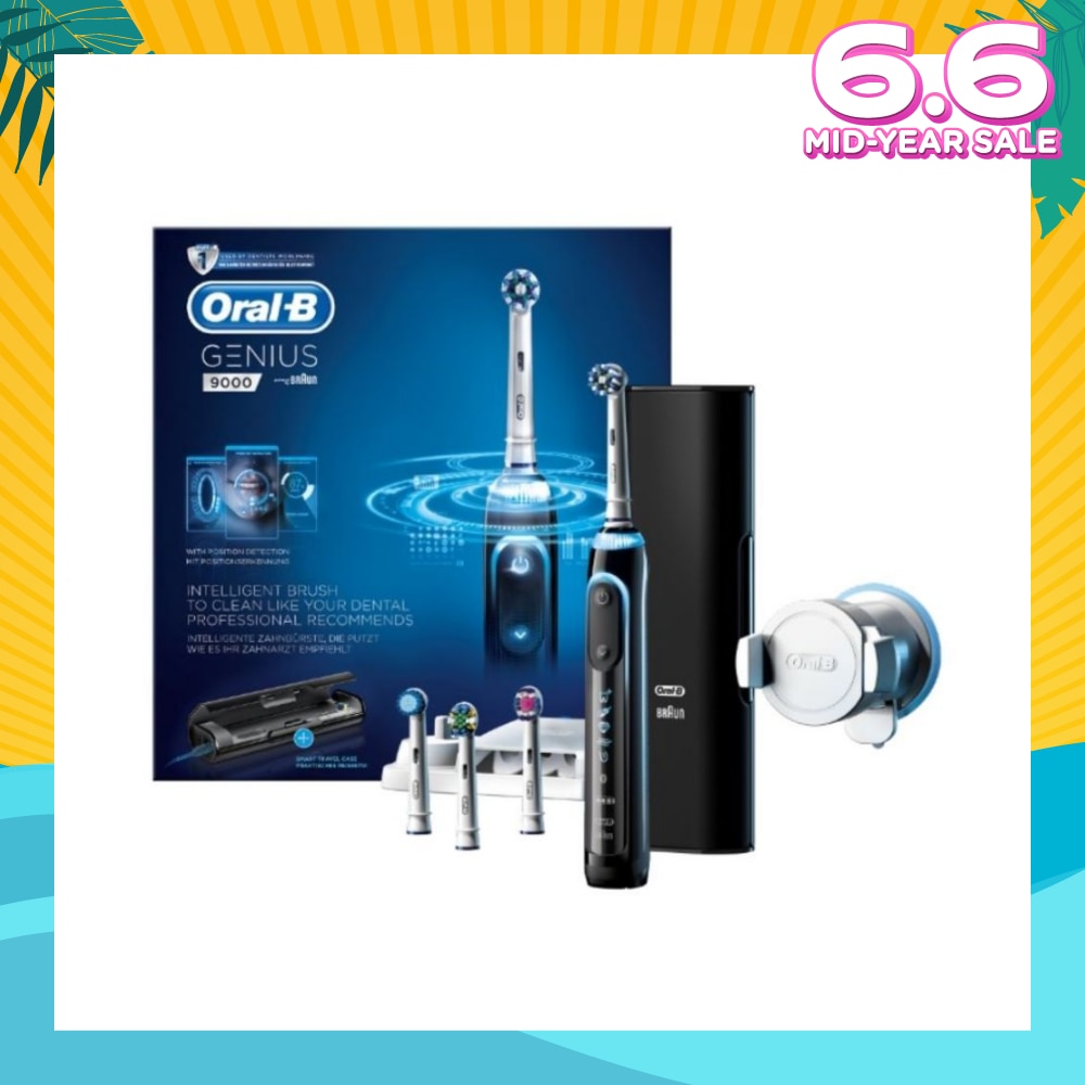 Genius 9000 Black Electric Toothbrush Powered by Braun 1s
