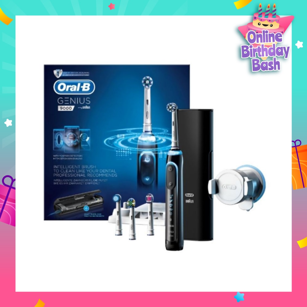 Genius 9000 Black Electric Toothbrush Powered by Braun 1s