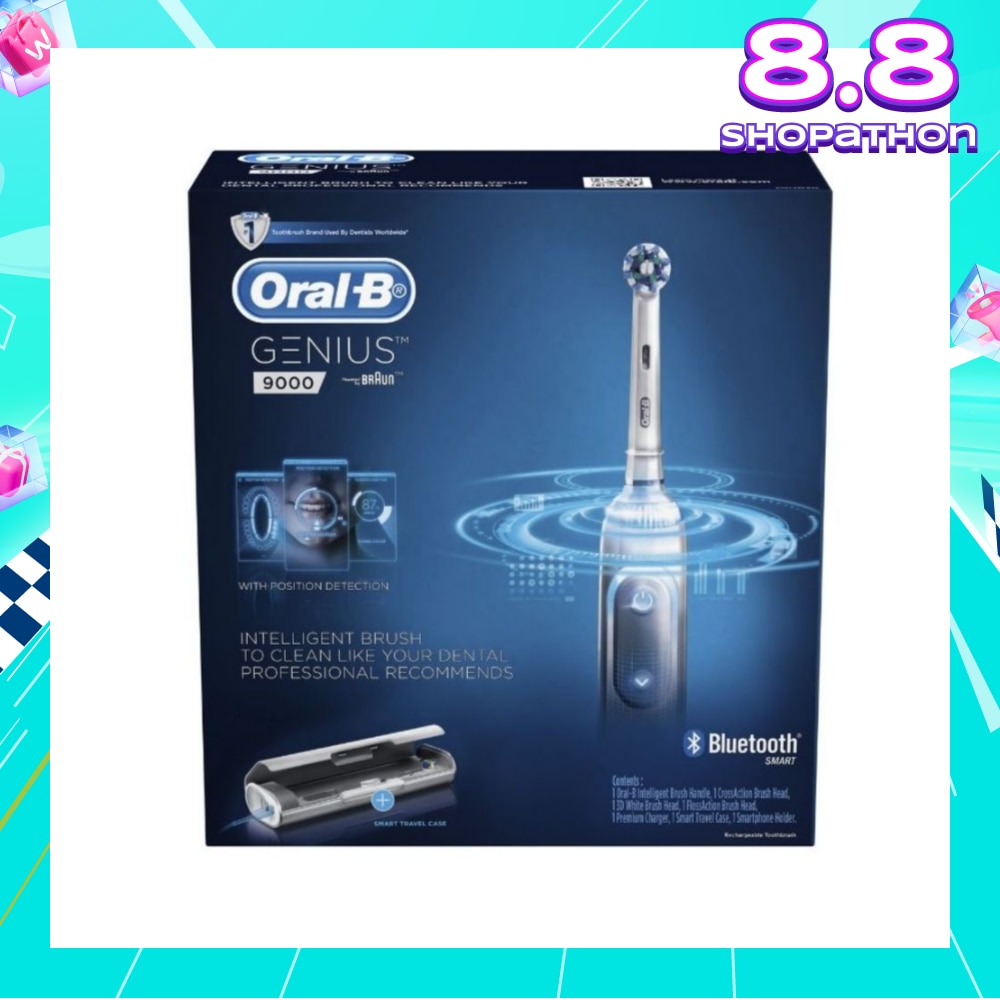 Genius 9000 White Electric Toothbrush Powered by Braun