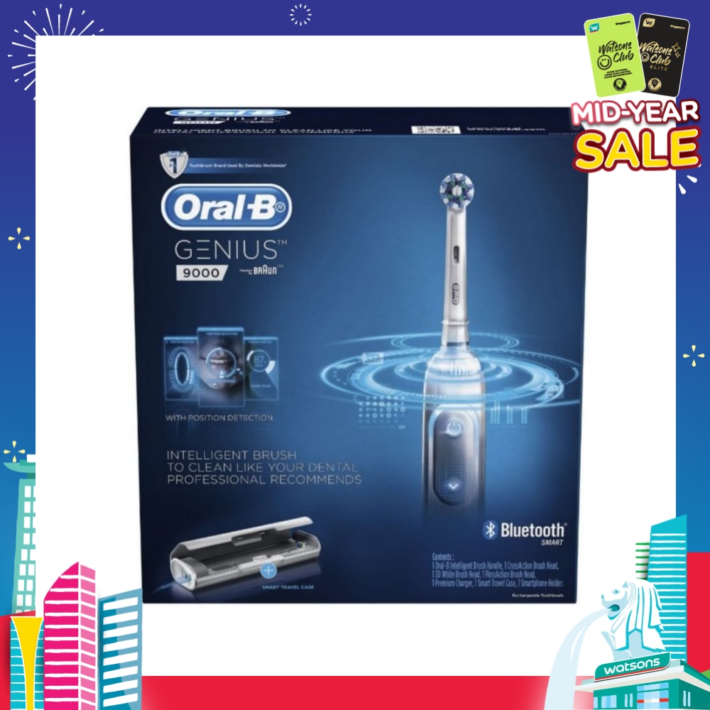 Genius 9000 White Electric Toothbrush Powered by Braun
