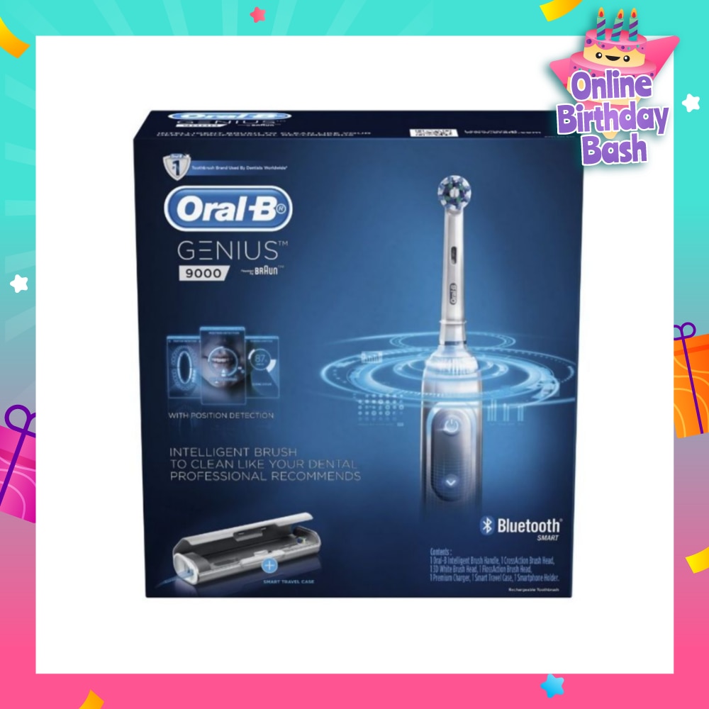 Genius 9000 White Electric Toothbrush Powered by Braun