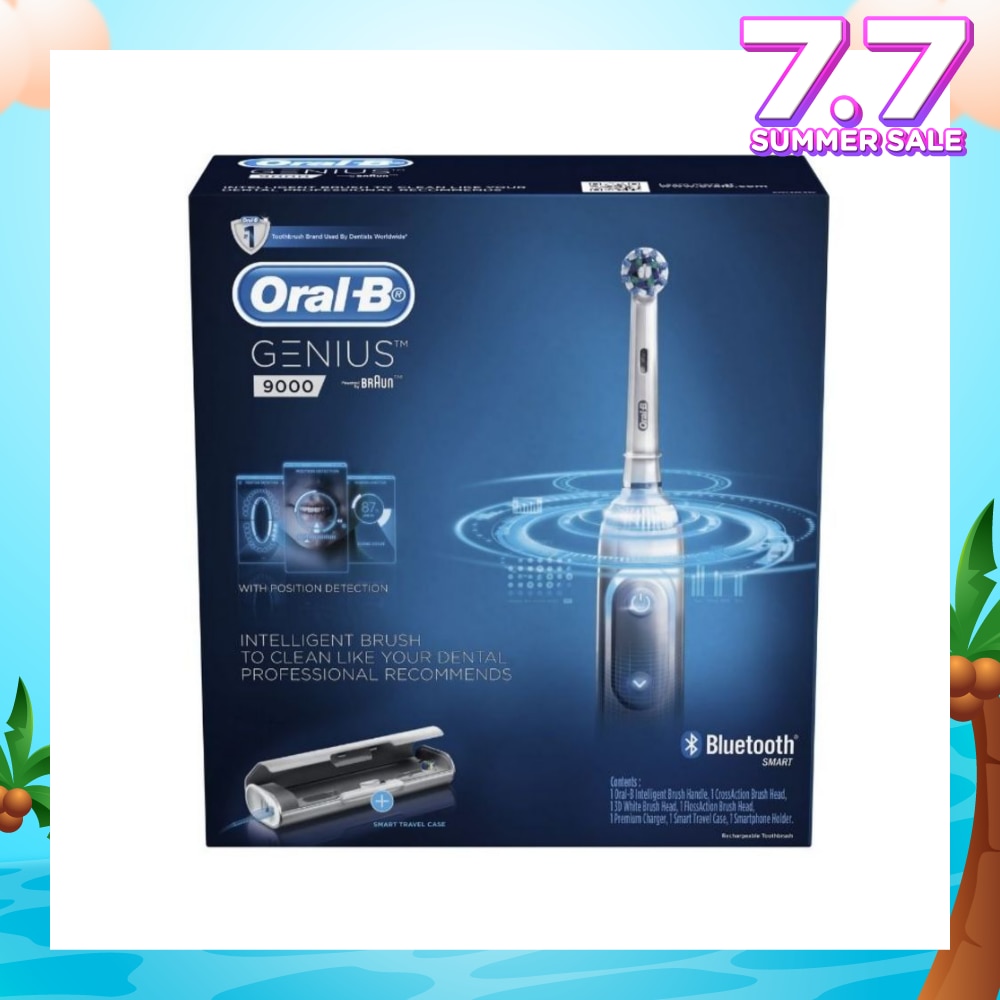 Genius 9000 White Electric Toothbrush Powered by Braun