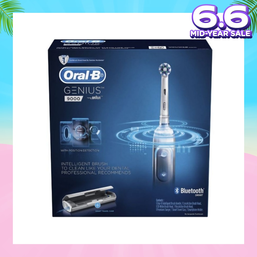 Genius 9000 White Electric Toothbrush Powered by Braun