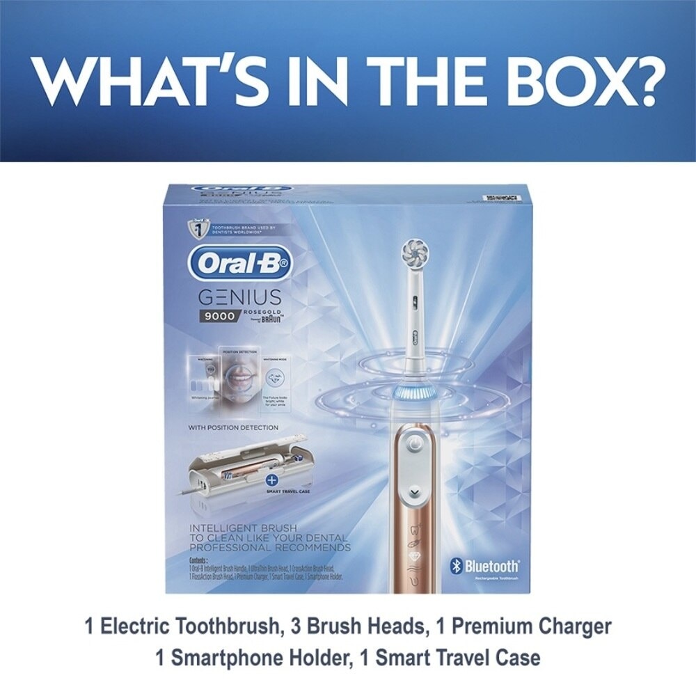 Genius 9000 Rose Gold Rechargeable Electric Toothbrush 1 piece