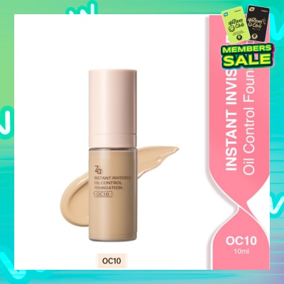 ZA Invisible Oil Control Liquid Foundation (OC10), True Concealing No Darkening 10ml