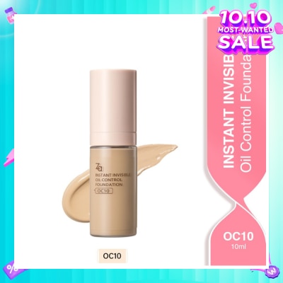 ZA Invisible Oil Control Liquid Foundation (OC10), True Concealing No Darkening 10ml (Expiry: Jun`2026)