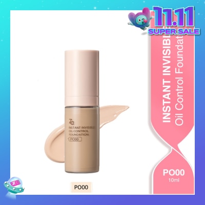 ZA Invisible Oil Control Liquid Foundation (PO00), True Concealing No Darkening 10ml (Expiry: Jun`2026)