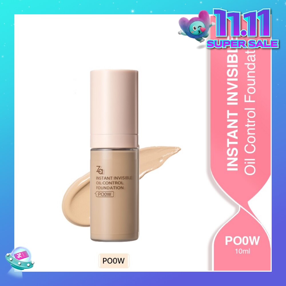 Invisible Oil Control Liquid Foundation (PO0W), True Concealing No Darkening 10ml (Expiry: Jun`2026)