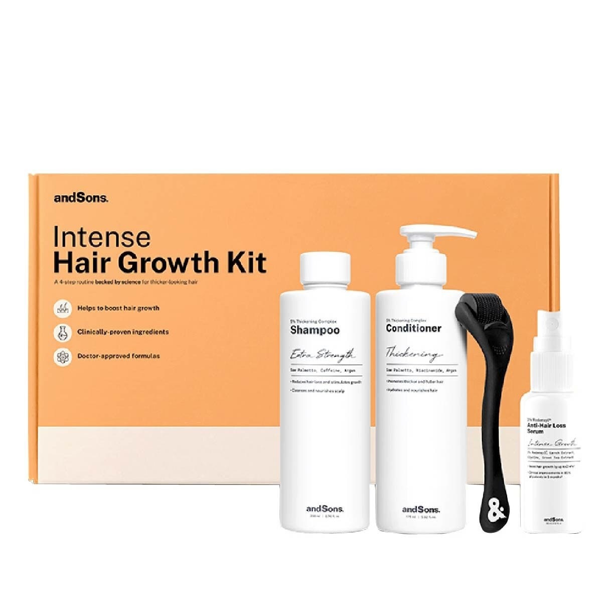 Intense Hair Growth Kit (Includes Hair Growth Serum, Shampoo, Conditioner And Dermaroller) 1s