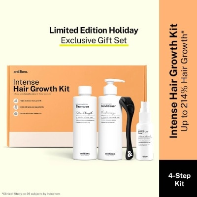 ANDSONS Intense Hair Growth Kit (Includes Hair Growth Serum, Shampoo, Conditioner And Dermaroller) 1s