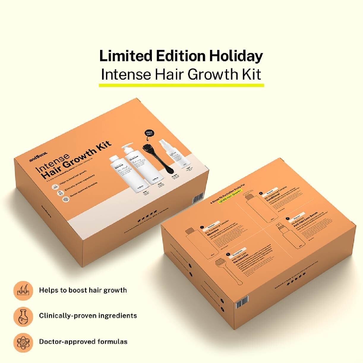 Intense Hair Growth Kit (Includes Hair Growth Serum, Shampoo, Conditioner And Dermaroller) 1s