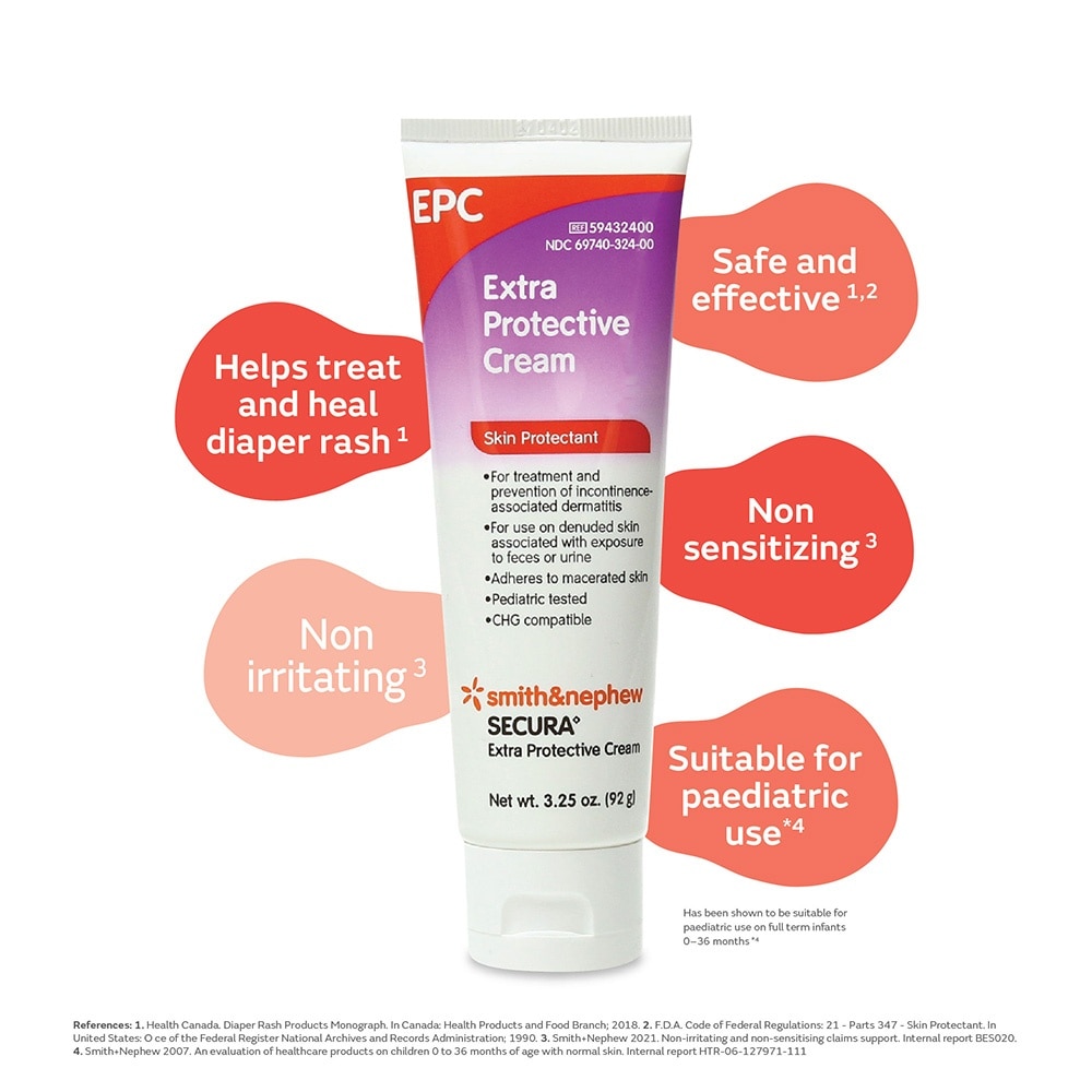SECURA Extra Skin Protective Cream (To Helps Treat & Prevent Diaper Dermatitis) 92g