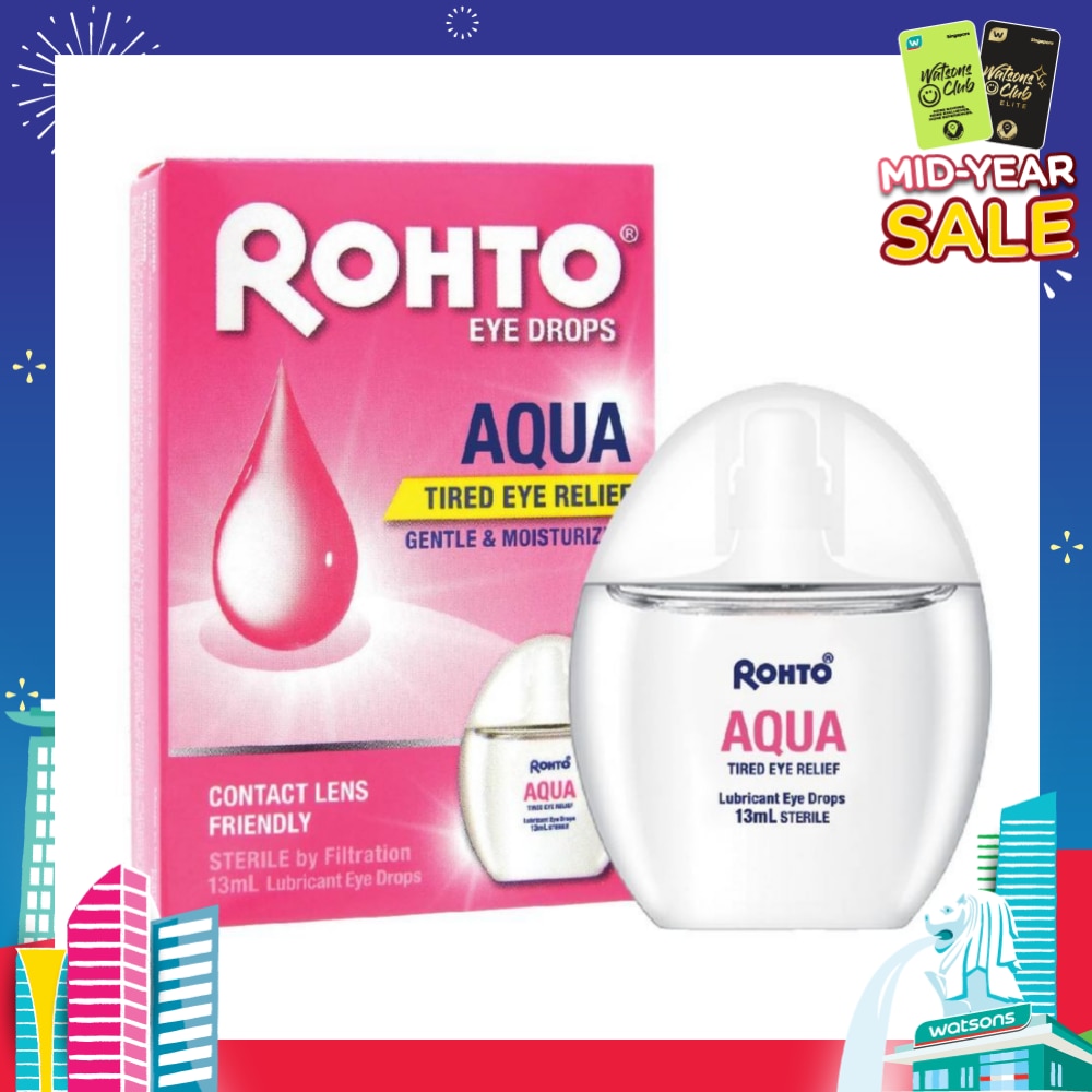 Eye Drops Aqua (Sterile + Contact Lens Friendly + For Tired Eye) 13ml