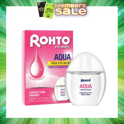 ROHTO EYE DROPS - Eye Drops Aqua (Sterile + Contact Lens Friendly + For Tired Eye) 13ml