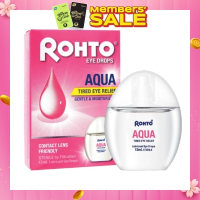 ROHTO EYE DROPS Eye Drops Aqua (Sterile + Contact Lens Friendly + For Tired Eye) 13ml