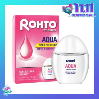 ROHTO EYE DROPS Eye Drops Aqua (Sterile + Contact Lens Friendly + For Tired Eye) 13ml
