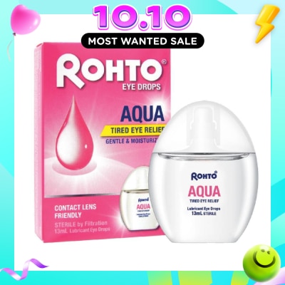 ROHTO EYE DROPS Eye Drops Aqua (Sterile + Contact Lens Friendly + For Tired Eye) 13ml image