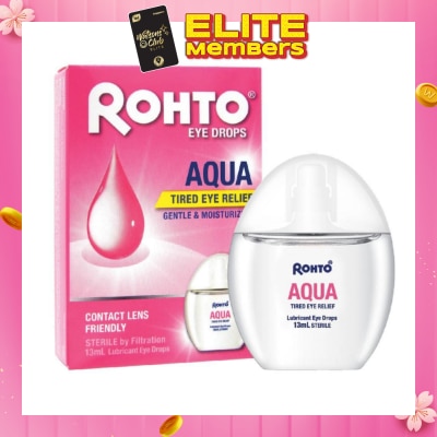 ROHTO EYE DROPS Eye Drops Aqua (Sterile + Contact Lens Friendly + For Tired Eye) 13ml