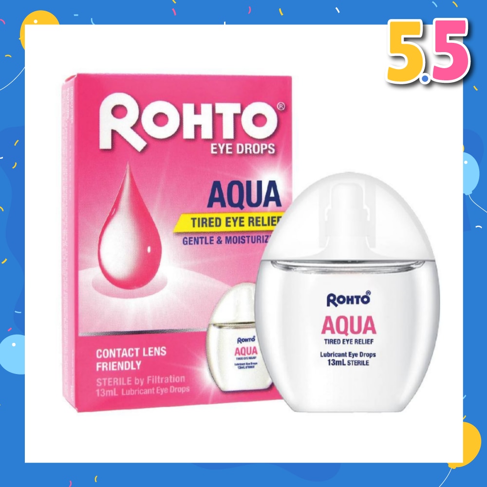 Eye Drops Aqua (Sterile + Contact Lens Friendly + For Tired Eye) 13ml