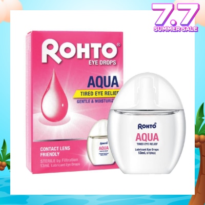 ROHTO EYE DROPS Eye Drops Aqua (Sterile + Contact Lens Friendly + For Tired Eye) 13ml