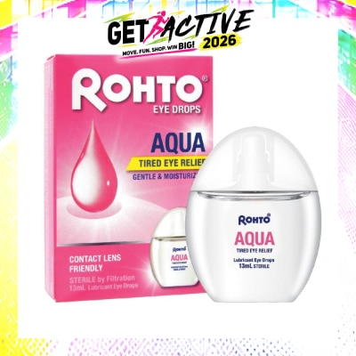 ROHTO EYE DROPS - Eye Drops Aqua (Sterile + Contact Lens Friendly + For Tired Eye) 13ml image
