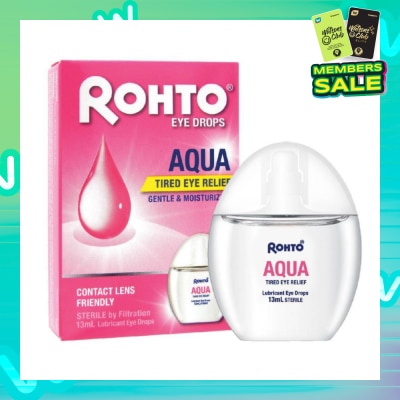 ROHTO EYE DROPS Eye Drops Aqua (Sterile + Contact Lens Friendly + For Tired Eye) 13ml