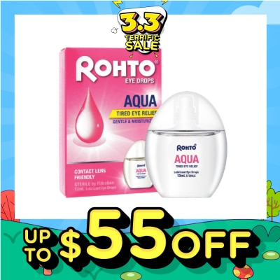 ROHTO EYE DROPS Eye Drops Aqua (Sterile + Contact Lens Friendly + For Tired Eye) 13ml