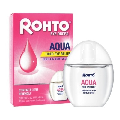 ROHTO EYE DROPS Eye Drops Aqua (Sterile + Contact Lens Friendly + For Tired Eye) 13ml