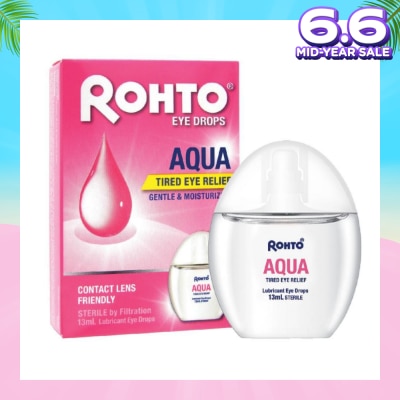 ROHTO EYE DROPS Eye Drops Aqua (Sterile + Contact Lens Friendly + For Tired Eye) 13ml