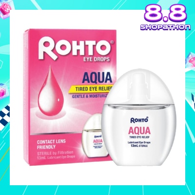 ROHTO EYE DROPS Eye Drops Aqua (Sterile + Contact Lens Friendly + For Tired Eye) 13ml