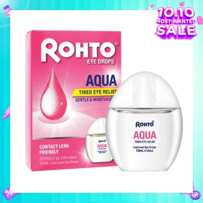 ROHTO EYE DROPS Eye Drops Aqua (Sterile + Contact Lens Friendly + For Tired Eye) 13ml