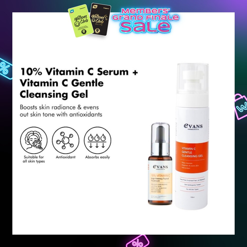 Dermalogical 10% Vitamin C Topical Serum 30ml + Vitamin C Gentle Cleansing Gel 100ml