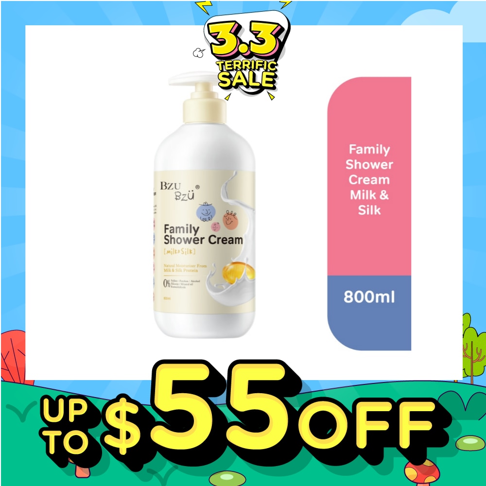 Family Shower Cream (Milk & Silk) Gentle And Safe For All Skin Types 800ml