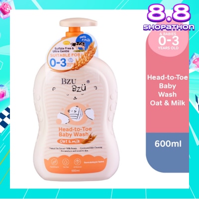 BZU BZU Head To Toe Baby Wash Oat & Milk (Designed For Newborn And Sensitive Skin) 600ml