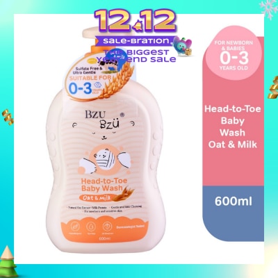 BZU BZU Head To Toe Baby Wash Oat & Milk (Designed For Newborn And Sensitive Skin) 600ml