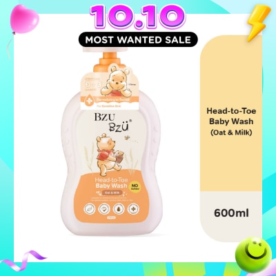 BZU BZU Head To Toe Baby Wash Oat & Milk (Designed For Newborn And Sensitive Skin) 600ml image