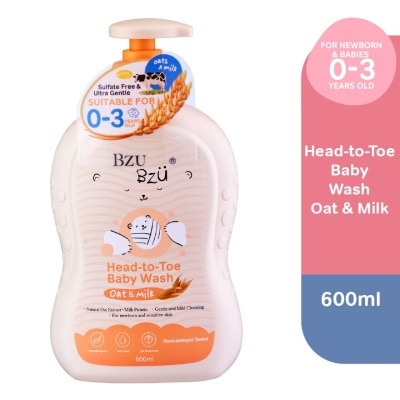 BZU BZU Head To Toe Baby Wash Oat & Milk (Designed For Newborn And Sensitive Skin) 600ml