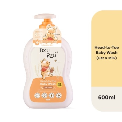 BZU BZU - Head To Toe Baby Wash Oat & Milk (Designed For Newborn And Sensitive Skin) 600ml