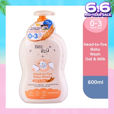 BZU BZU Head To Toe Baby Wash Oat & Milk (Designed For Newborn And Sensitive Skin) 600ml