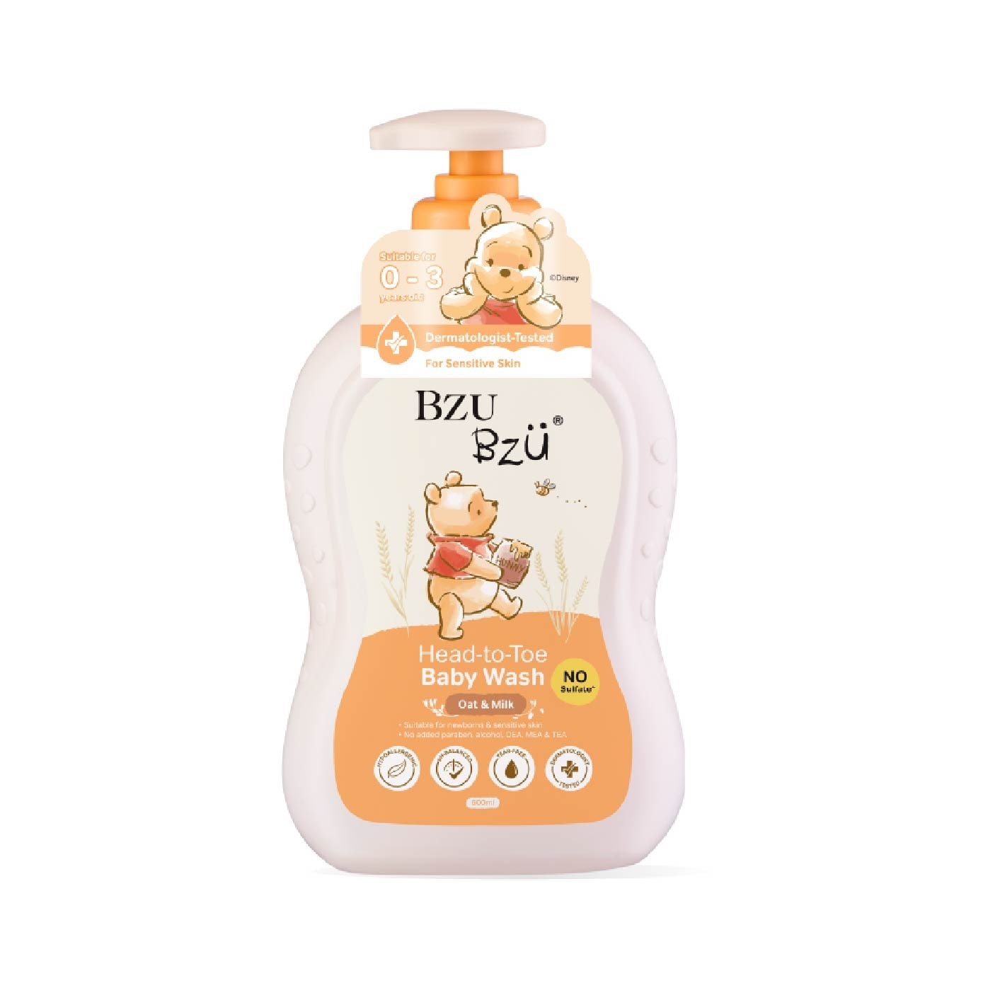 Head To Toe Baby Wash Oat & Milk (Designed For Newborn And Sensitive Skin) 600ml