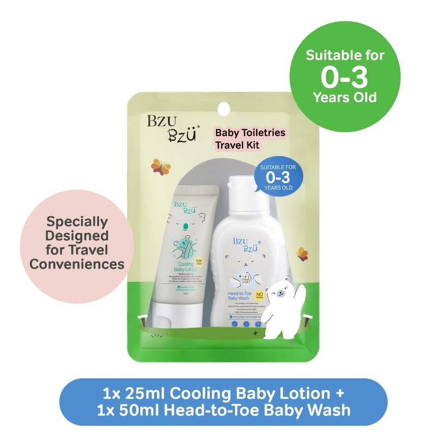 Baby Toiletries Travel Kit (Head To Toe Baby Wash 50ml + Cooling Baby Lotion 25ml) 1s