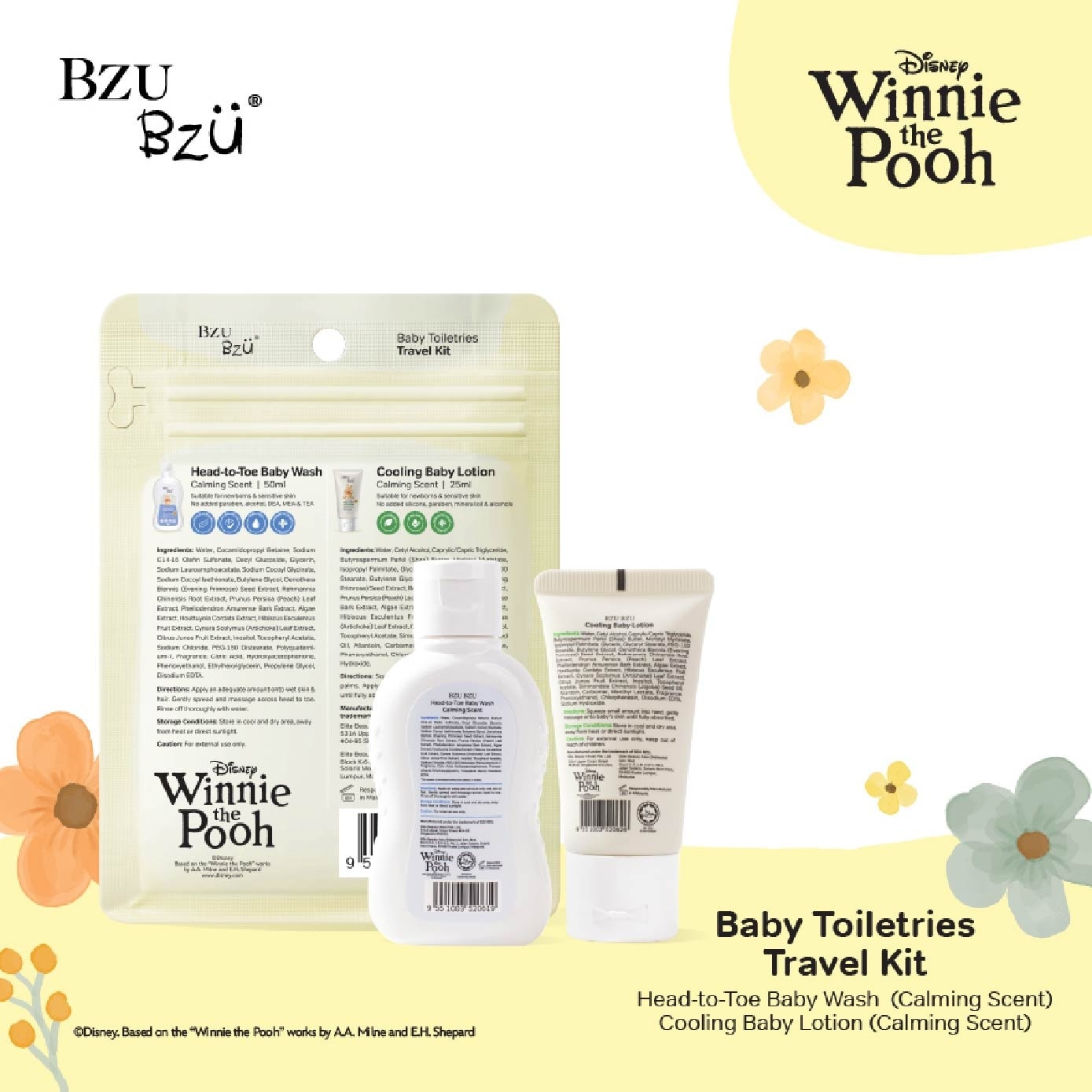 Baby Toiletries Travel Kit (Head To Toe Baby Wash 50ml + Cooling Baby Lotion 25ml) 1s