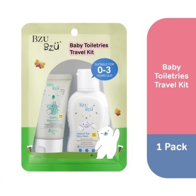 BZU BZU Baby Toiletries Travel Kit (Head To Toe Baby Wash 50ml + Cooling Baby Lotion 25ml) 1s