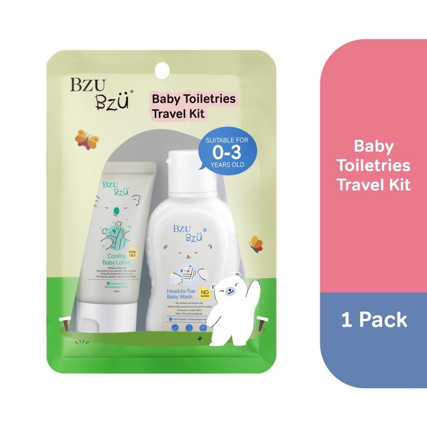 Baby Toiletries Travel Kit (Head To Toe Baby Wash 50ml + Cooling Baby Lotion 25ml) 1s