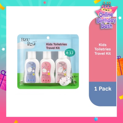 BZU BZU Kids Toiletries Travel Kit (Happy Kids Body Wash+Silky Soft Hair Treatment +Silky Soft Kids Shampoo) 50ml x 3s